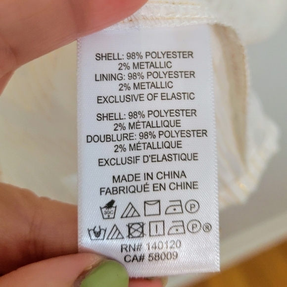 Stella &‎ Dot Maette "Lyla" Sheer Off White Chevron Metallic Blouse Top, Size M - Picture 8 of 8